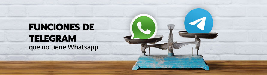 Una balanza con los logos de Whatsapp y Telegram
